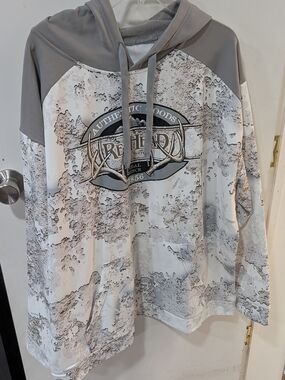 RedHead Men's Gray and White Camo Crewneck Hoodie